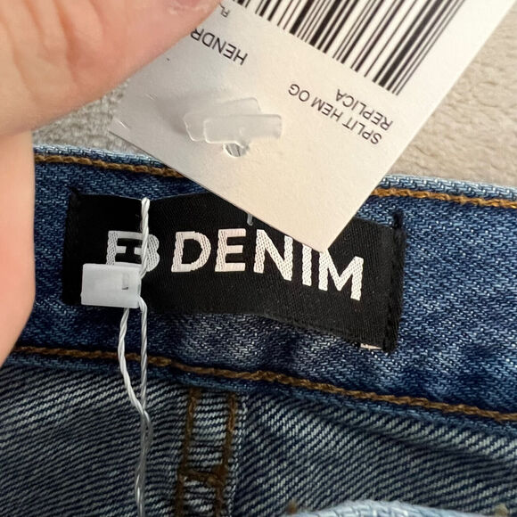 Revolve EB Denim Jeans Womens 26 Split Hem Button Fly Asymmetrical Retro USA NWT - Picture 8 of 14